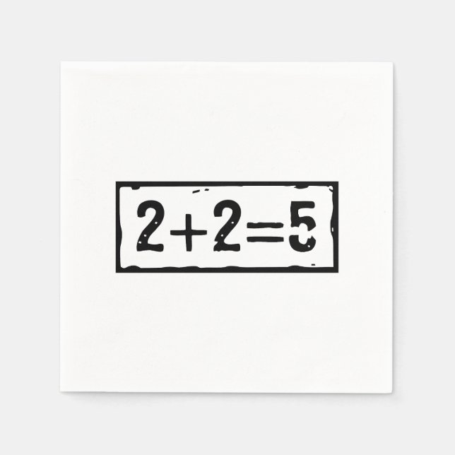 Servilleta De Papel 2 más 2 es igual a 5 (Anverso)