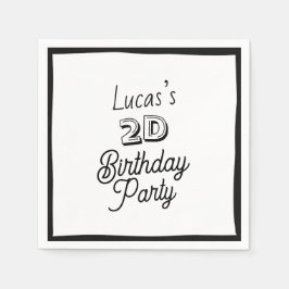 Servilleta De Papel 2D Cómicos Segundo Cumpleaños