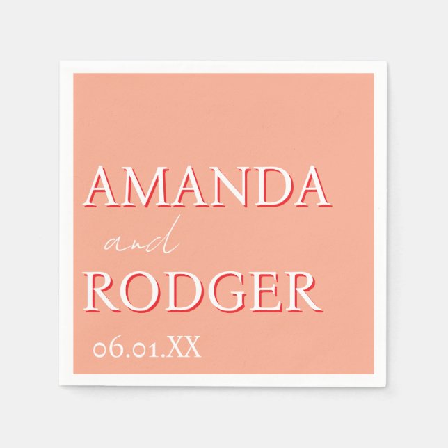 Servilleta De Papel 2D Lettering Bold Personalized Napkins  (Anverso)