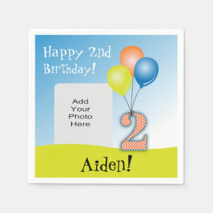 Servilleta De Papel 2da foto del cumpleaños del niño coloreado de lo