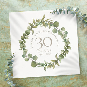 Servilleta De Papel 30º Aniversario de Boda de Perla Verde Bosque