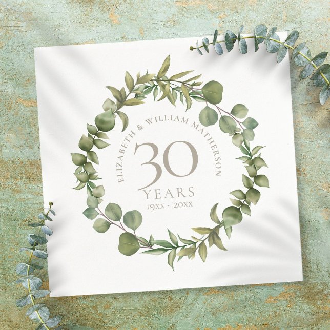 Servilleta De Papel 30º Aniversario de Boda de Perla Verde Bosque (Subido por el creador)