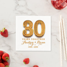 Servilleta De Papel 30º Aniversario Personalizado