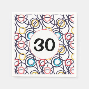 Servilleta De Papel 30.ª Fiesta de cumpleaños Funky Doodles