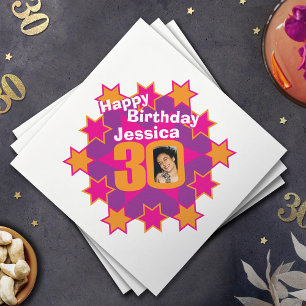 Servilleta De Papel 30.ª foto de cumpleaños y nombres de las servillet