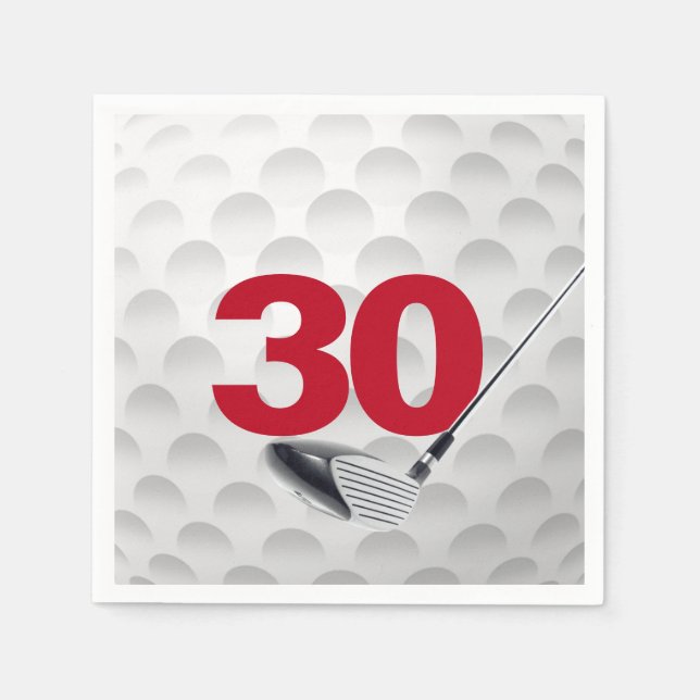 Servilleta De Papel 30.º Ball de golf de cumpleaños (Anverso)