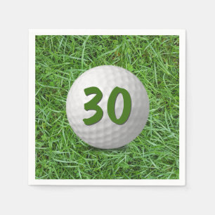 Servilleta De Papel 30.º Ball de golf de cumpleaños en la hierba