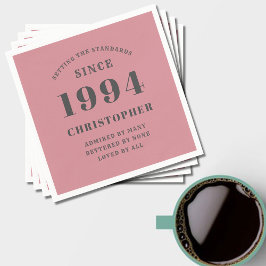 Servilleta De Papel 30.º cumpleaños 1994 Rosa polvo