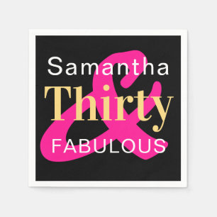 Servilleta De Papel 30.º cumpleaños Personalizado Treinta Fabuloso Fie