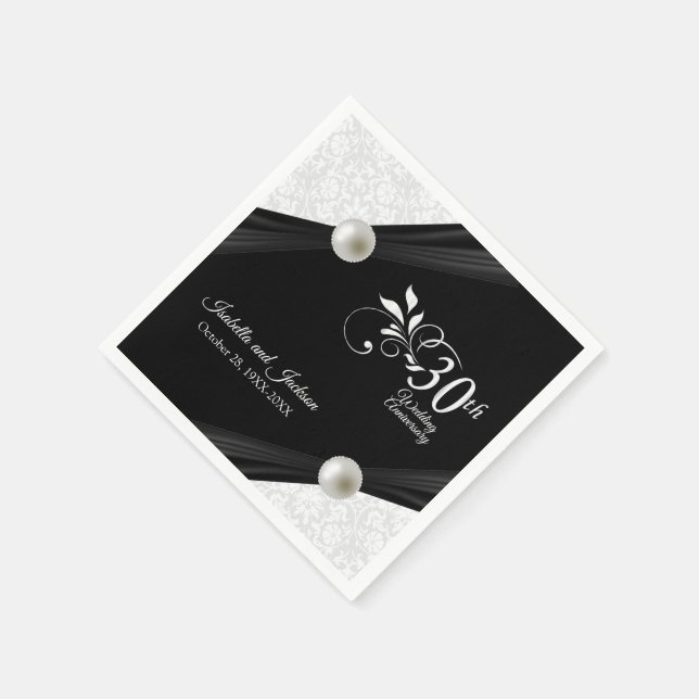 Servilleta De Papel 30.º diseño de la Perla (Borde)