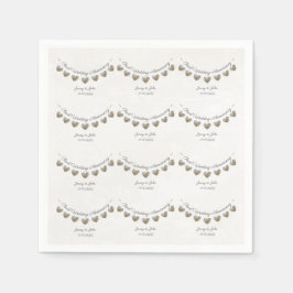 Servilleta De Papel 30.º paro de corazón de boda de perlas