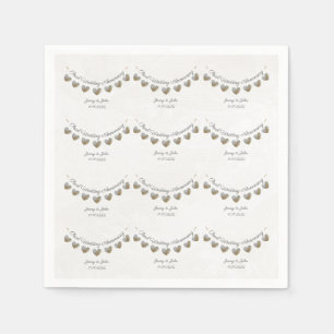 Servilleta De Papel 30.º paro de corazón de boda de perlas