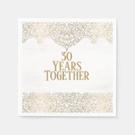 Servilleta De Papel 30 Aniversario De La Cara De Oro Sobre Las servill