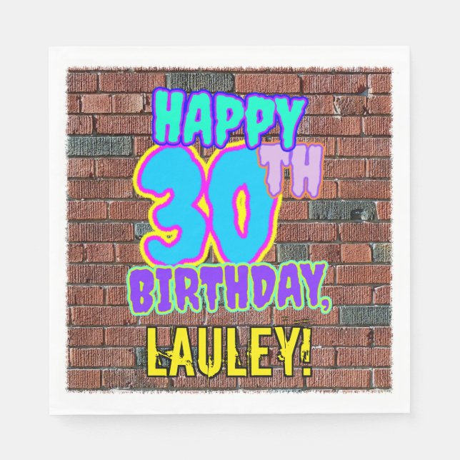 Servilleta De Papel 30 Aniversario ~ Diversión, graffiti urbano inspir (Anverso)