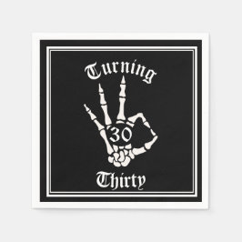 Servilleta De Papel 30 Aniversario - QEPD Placa de papel esqueleto de