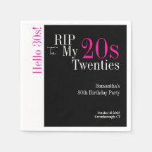 30 cumpleaños RIP 20s Hola 30s Fiesta Black Pink