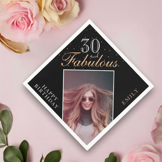 Servilleta De Papel 30 y Fabulous Elegant 30th Birthday Fiesta Photo (Subido por el creador)