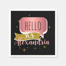 Servilleta De Papel 30th birthday hello 30 Stylish Personalized