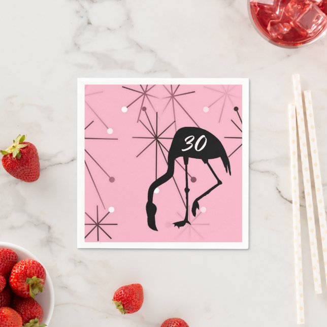 Servilleta De Papel 30th Birthday MidCentury Modern Atomic Starburst (In situ)