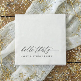 Servilleta De Papel 30th Birthday Party Hello 30 Modern Milestone