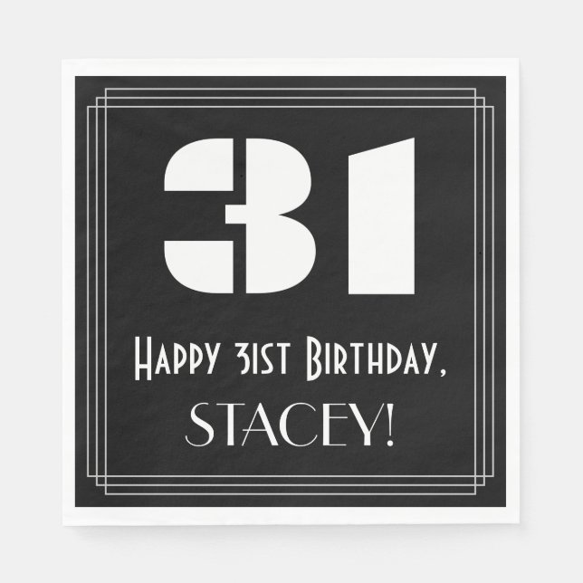 Servilleta De Papel 31 Aniversario: Aspecto inspirado en el Art Deco " (Anverso)
