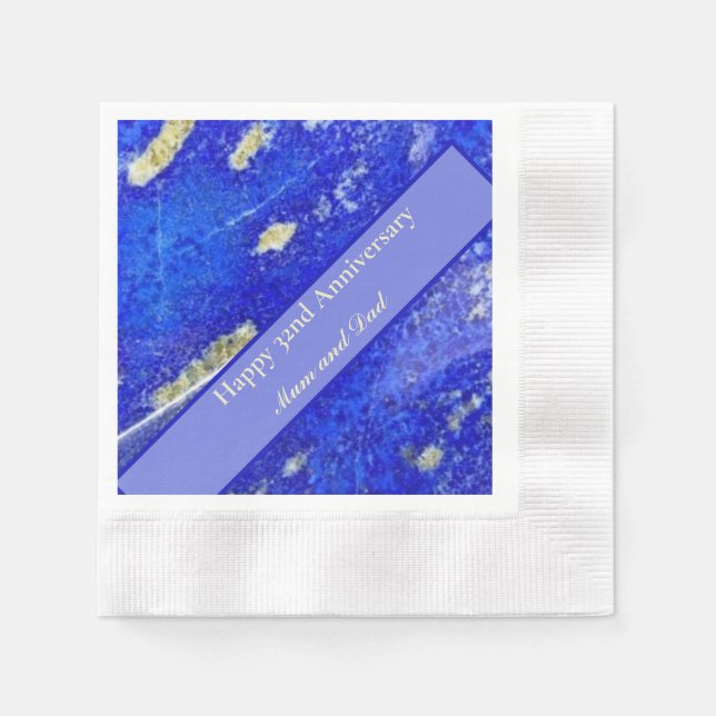 Servilleta De Papel 32.º aniversario Boda editable (Anverso)