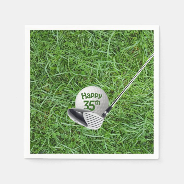 Servilleta De Papel 35.º club de golf de cumpleaños (Anverso)