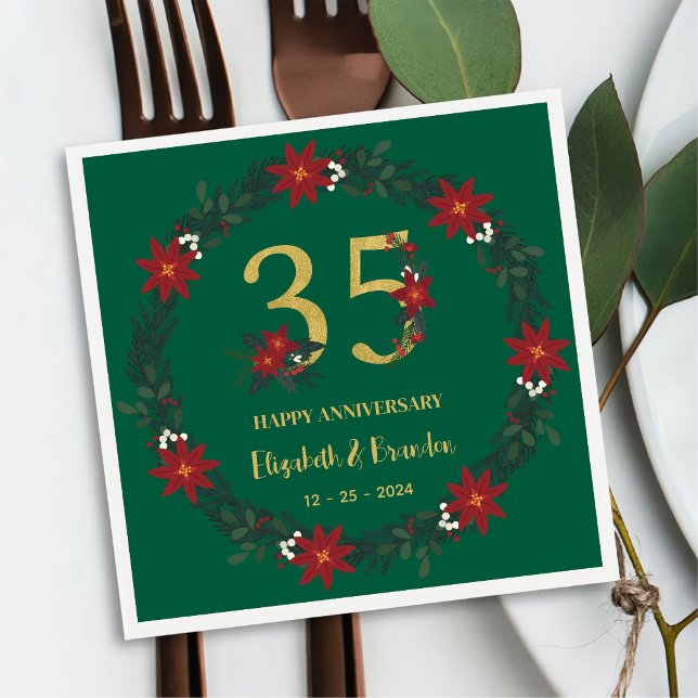 Servilleta De Papel 35° Aniversario Navidades personalizados servillet (Subido por el creador)