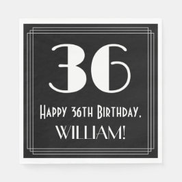 Servilleta De Papel 36º cumpleaños ~ Art Deco Inspirado Aspecto "36", 