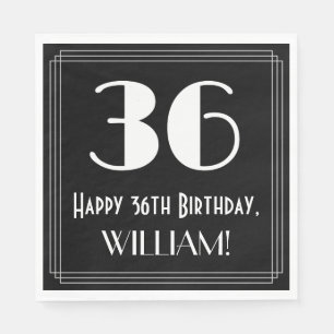 Servilleta De Papel 36º cumpleaños ~ Art Deco Inspirado Aspecto "36",