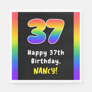 Servilleta De Papel 37º cumpleaños: Espectro arcoiris # 37, nombre per