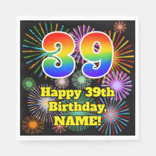 Servilleta De Papel 39.º cumpleaños: Patrón de fuegos artificiales div