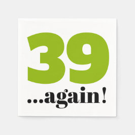 Servilleta De Papel 39 de nuevo celebración de cumpleaños verde manzan