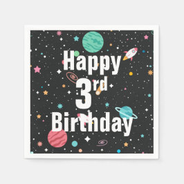 Servilleta De Papel 3.ᵉʳ Aniversario de los Cohetes y Planetas