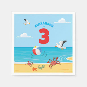 Servilleta De Papel 3.ᵉʳ Fiesta de Birthday Beach