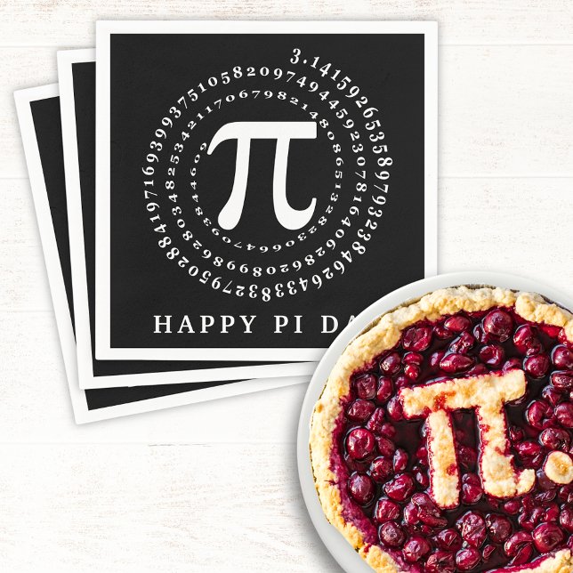 Servilleta De Papel 3.14 Número de espiral Feliz Día Pi Negro (Subido por el creador)