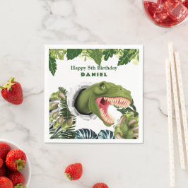 Servilleta De Papel 3D Dinosaur Birthday