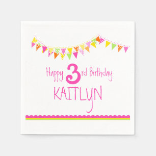 Servilleta De Papel 3ro servilletas del personalizado del cumpleaños