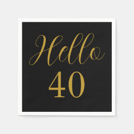 Servilleta De Papel 40.ª fiesta de cumpleaños del Black Gold