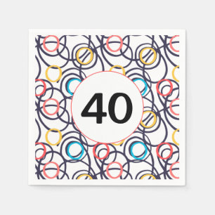 Servilleta De Papel 40.ª Fiesta de cumpleaños Funky Doodles