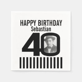 Servilleta De Papel 40.ª foto de cumpleaños toallas de foto de franja 