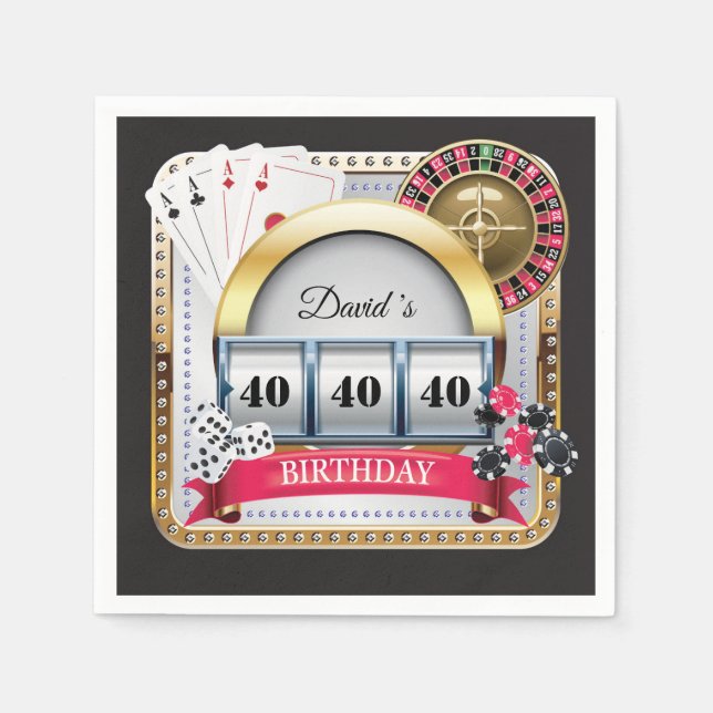Servilleta De Papel 40.ª tarjeta de juego Casino Poker (Anverso)