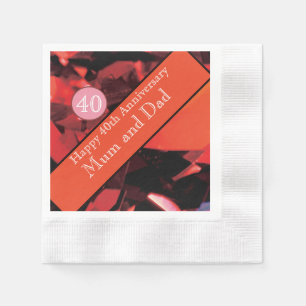 Servilleta De Papel 40.º aniversario Boda Ruby