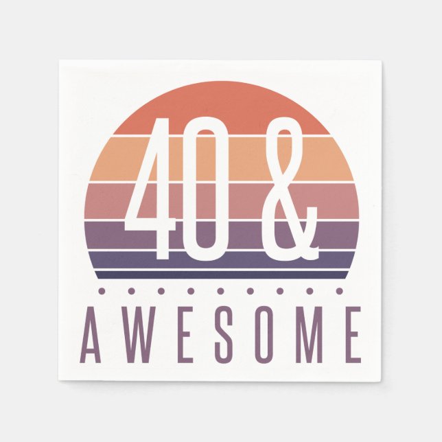 Servilleta De Papel 40.º Atardecer Retro (Anverso)