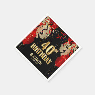 Servilleta De Papel 40.º cumpleaños - 🎈 de globos rojos