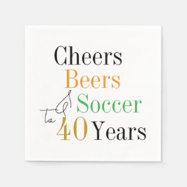 Servilleta De Papel 40.º Cumpleaños Fútbol Saluda a la Fiesta Mínima