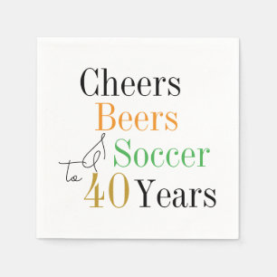 Servilleta De Papel 40.º Cumpleaños Fútbol Saluda a la Fiesta Mínima