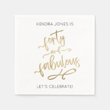 40.º cumpleaños Purpurinas de oro personalizadas