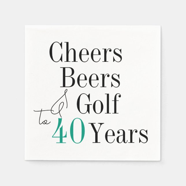Servilleta De Papel 40.º Fiesta de Años y Alegres de Golf (Anverso)