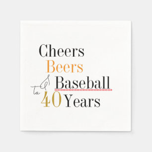 Servilleta De Papel 40.º Fiesta de Béisbol y Cervezas